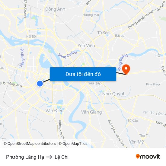 Phường Láng Hạ to Lệ Chi map