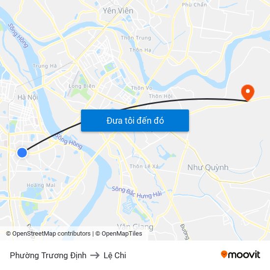 Phường Trương Định to Lệ Chi map