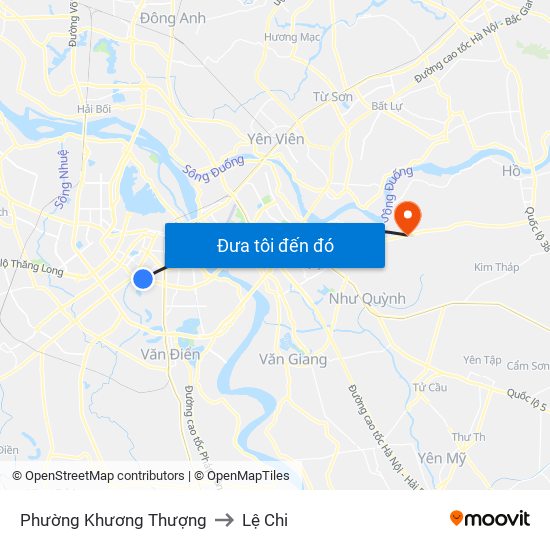 Phường Khương Thượng to Lệ Chi map