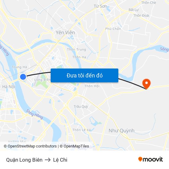 Quận Long Biên to Lệ Chi map