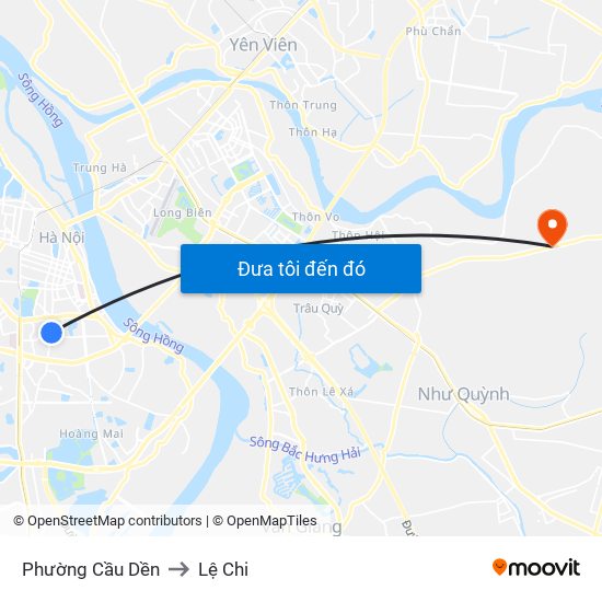 Phường Cầu Dền to Lệ Chi map