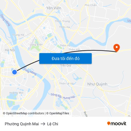 Phường Quỳnh Mai to Lệ Chi map