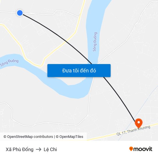 Xã Phù Đổng to Lệ Chi map