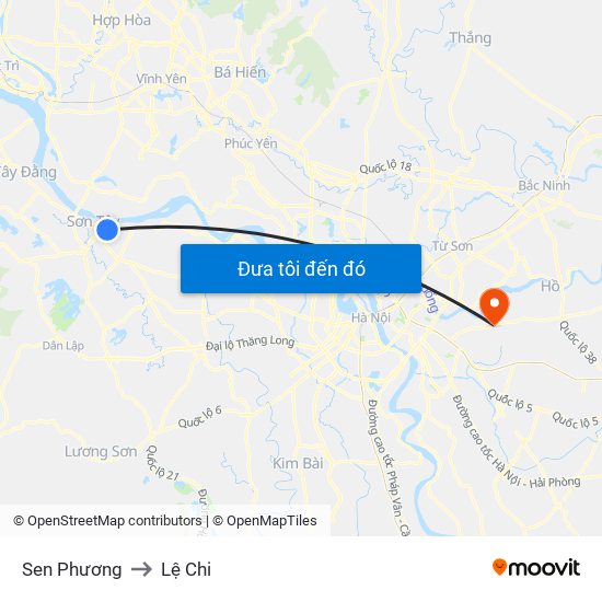 Sen Phương to Lệ Chi map