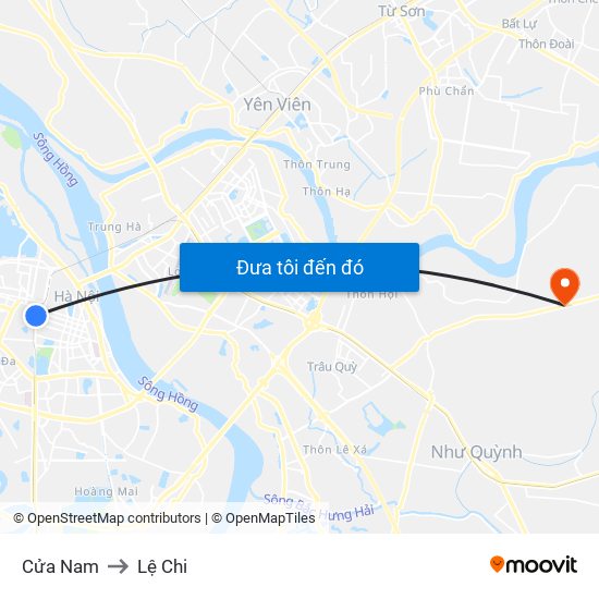 Cửa Nam to Lệ Chi map