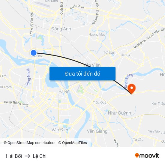 Hải Bối to Lệ Chi map