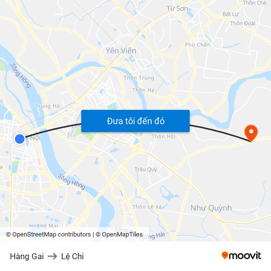 Hàng Gai to Lệ Chi map