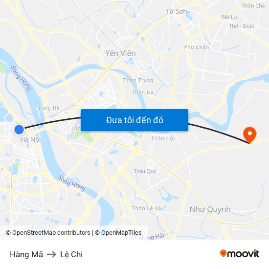 Hàng Mã to Lệ Chi map