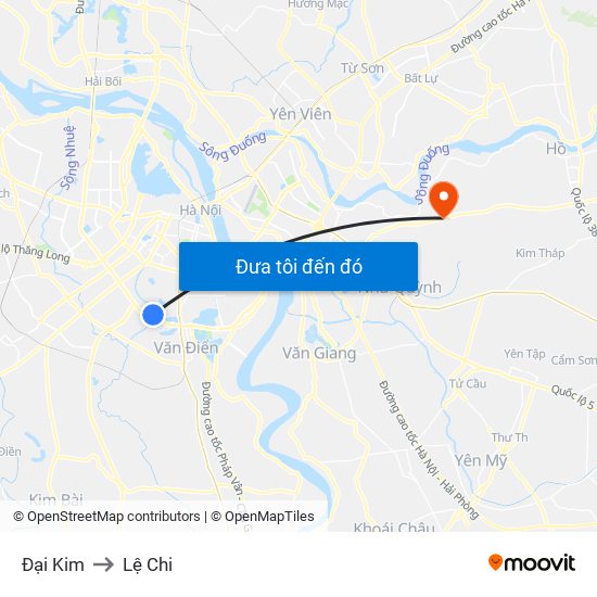 Đại Kim to Lệ Chi map