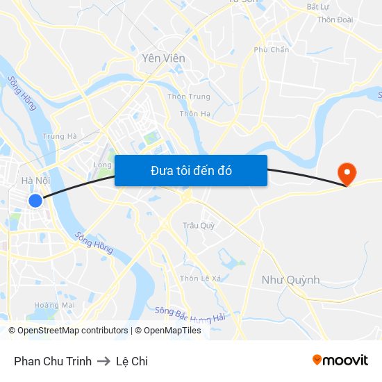 Phan Chu Trinh to Lệ Chi map