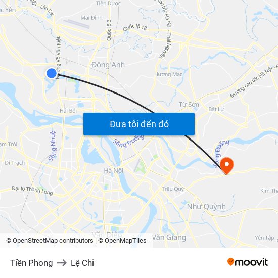 Tiền Phong to Lệ Chi map