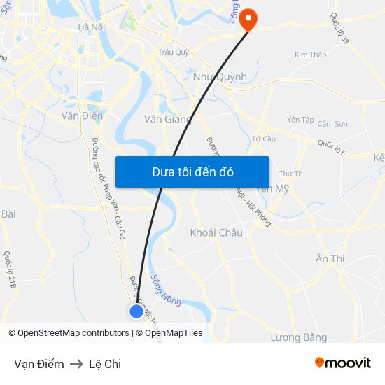 Vạn Điểm to Lệ Chi map