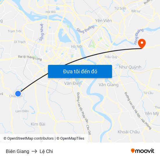 Biên Giang to Lệ Chi map