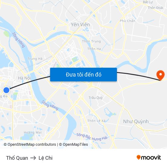 Thổ Quan to Lệ Chi map
