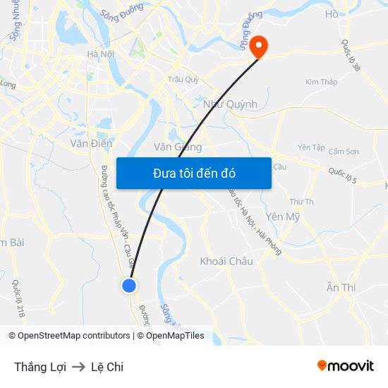 Thắng Lợi to Lệ Chi map