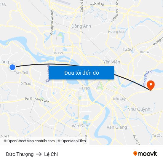 Đức Thượng to Lệ Chi map