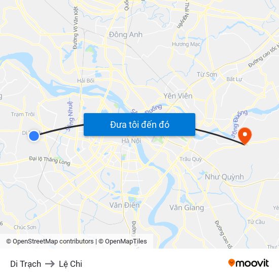 Di Trạch to Lệ Chi map