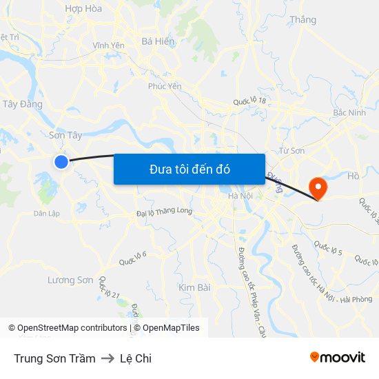 Trung Sơn Trầm to Lệ Chi map