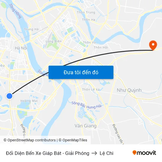Đối Diện Bến Xe Giáp Bát - Giải Phóng-Cột 2 to Lệ Chi map