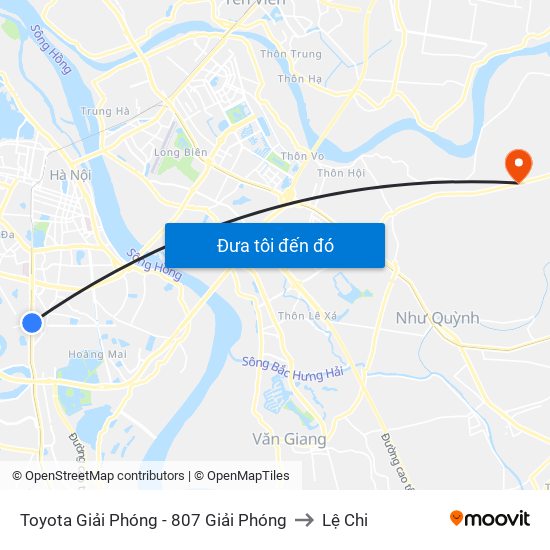 Toyota Giải Phóng - 807 Giải Phóng to Lệ Chi map