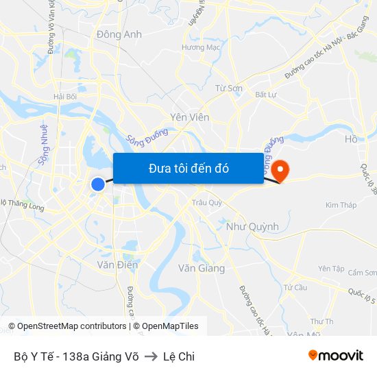 Bộ Y Tế - 138a Giảng Võ to Lệ Chi map