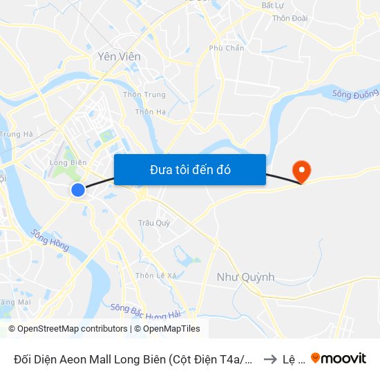 Đối Diện Aeon Mall Long Biên (Cột Điện T4a/2a-B Đường Cổ Linh) to Lệ Chi map