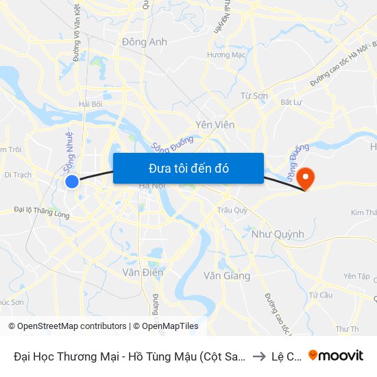 Đại Học Thương Mại - Hồ Tùng Mậu (Cột Sau) to Lệ Chi map