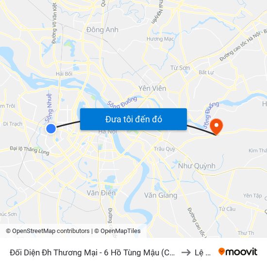 Đối Diện Đh Thương Mại - 6 Hồ Tùng Mậu (Cột Sau) to Lệ Chi map