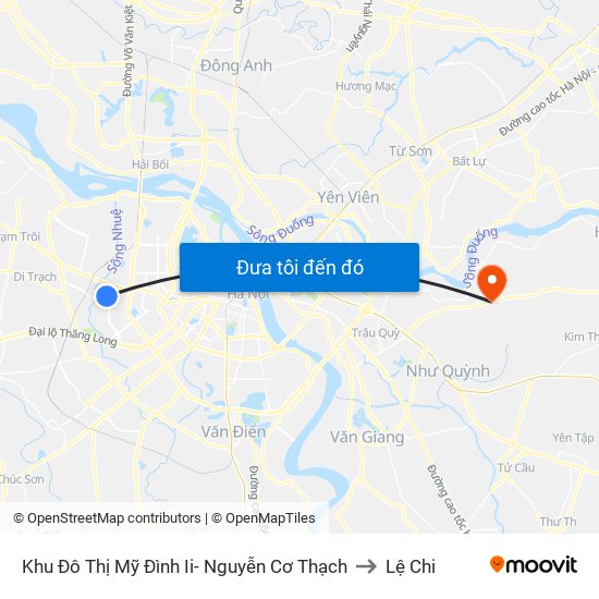 Khu Đô Thị Mỹ Đình Ii- Nguyễn Cơ Thạch to Lệ Chi map