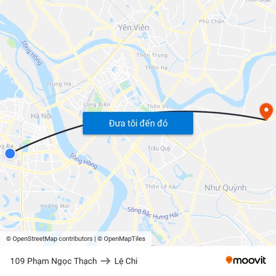 109 Phạm Ngọc Thạch to Lệ Chi map