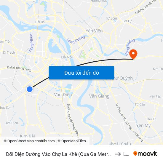 Đối Diện Đường Vào Chợ La Khê (Qua Ga Metro La Khê) - 405 Quang Trung (Hà Đông) to Lệ Chi map