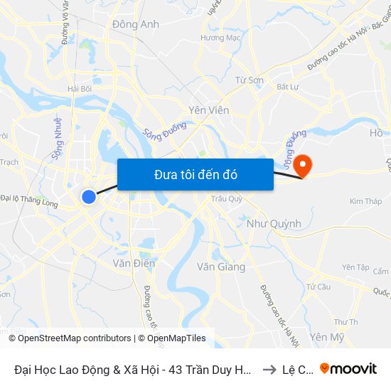 Đại Học Lao Động & Xã Hội - 43 Trần Duy Hưng to Lệ Chi map