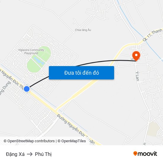 Đặng Xá to Phú Thị map