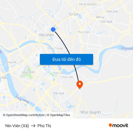 Yên Viên (Xã) to Phú Thị map