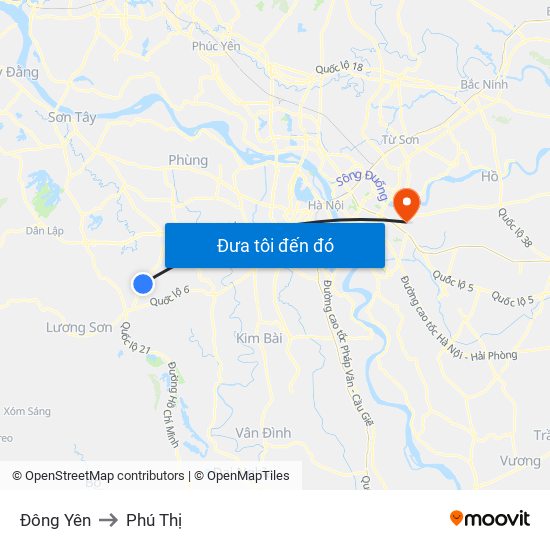 Đông Yên to Phú Thị map