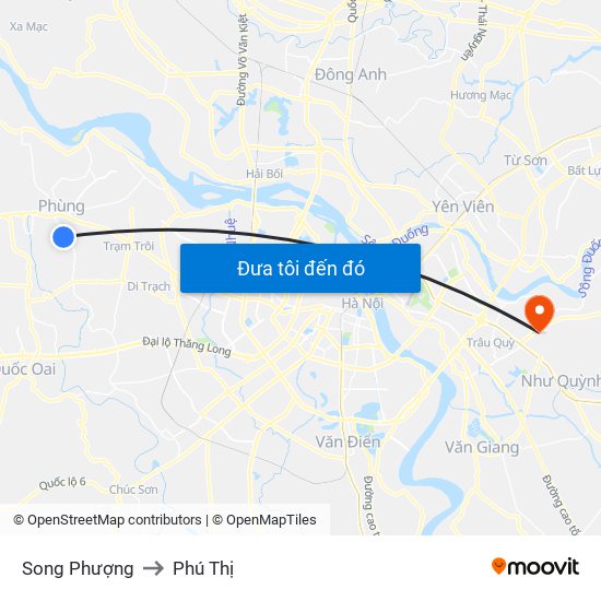 Song Phượng to Phú Thị map