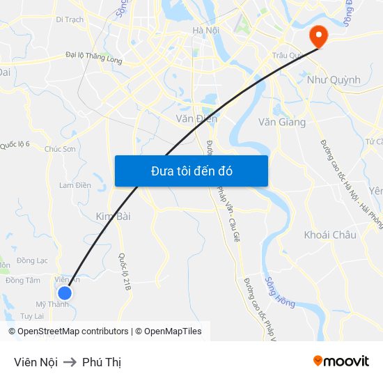 Viên Nội to Phú Thị map