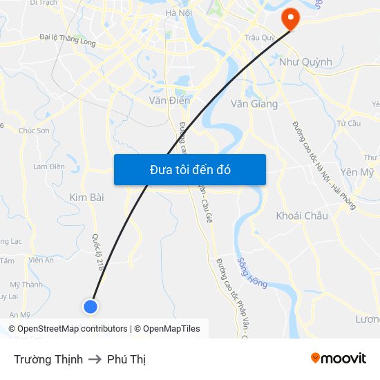 Trường Thịnh to Phú Thị map