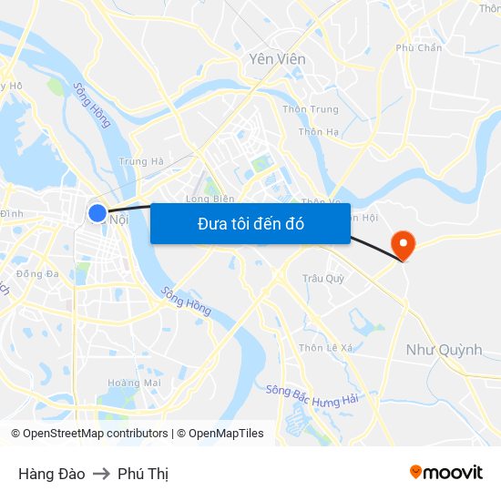 Hàng Đào to Phú Thị map