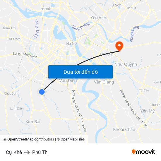 Cự Khê to Phú Thị map
