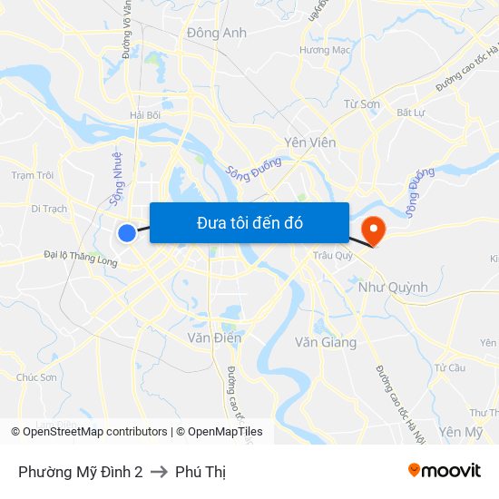 Phường Mỹ Đình 2 to Phú Thị map