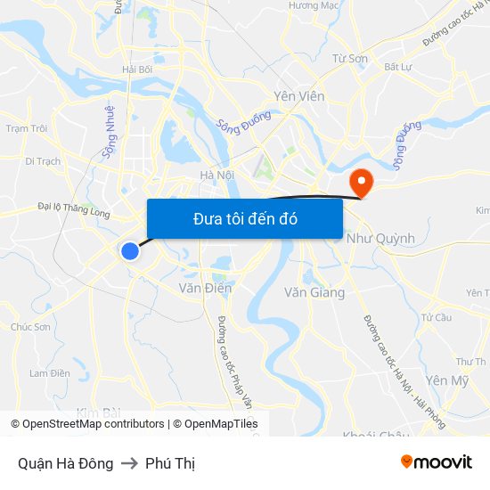 Quận Hà Đông to Phú Thị map