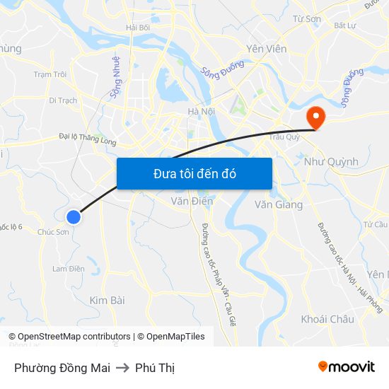 Phường Đồng Mai to Phú Thị map