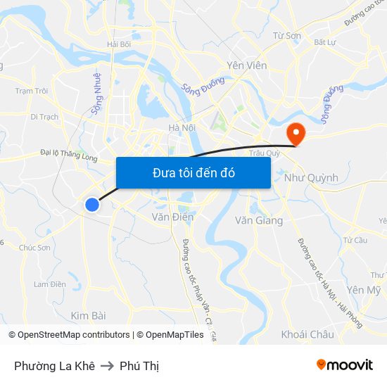 Phường La Khê to Phú Thị map