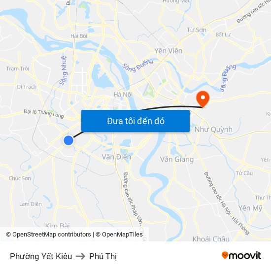 Phường Yết Kiêu to Phú Thị map