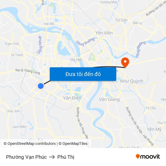 Phường Vạn Phúc to Phú Thị map