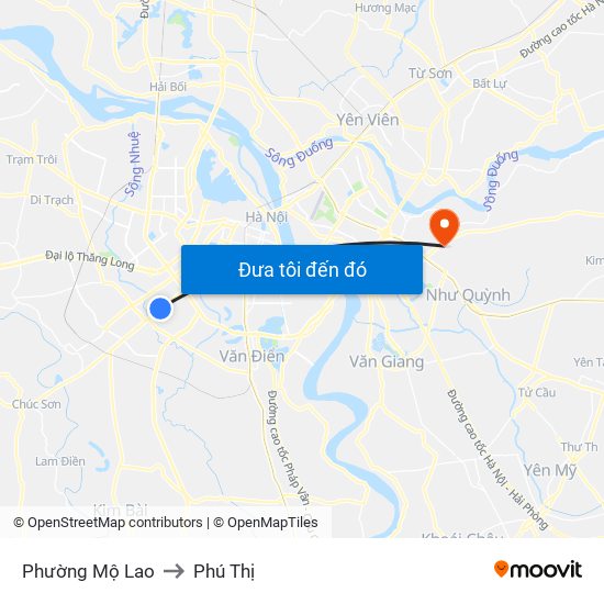 Phường Mộ Lao to Phú Thị map