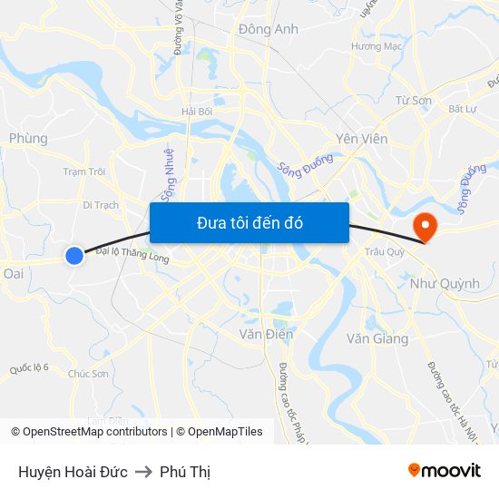 Huyện Hoài Đức to Phú Thị map