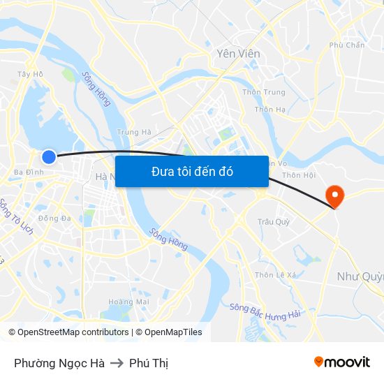 Phường Ngọc Hà to Phú Thị map