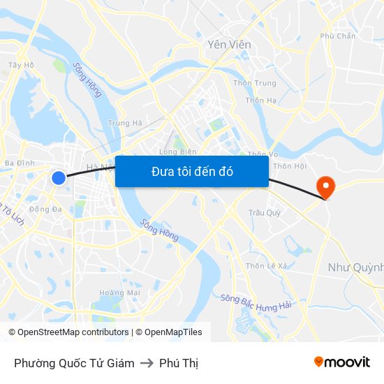 Phường Quốc Tử Giám to Phú Thị map